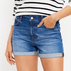 LOFT denim roll shorts